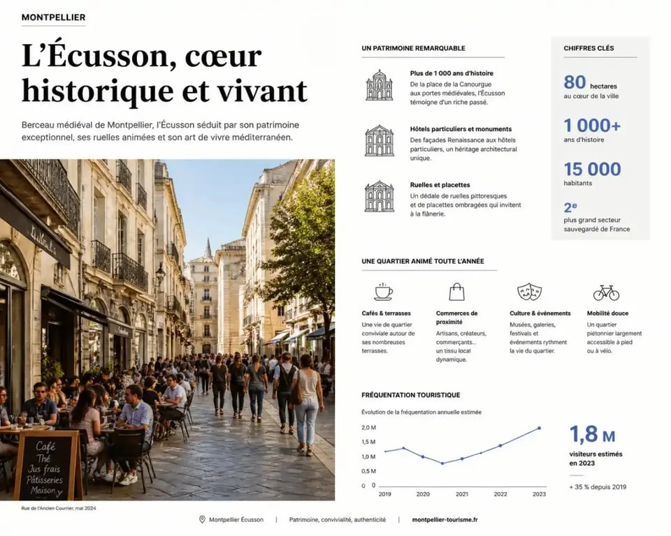 Ruelle animée de l'Écusson à Montpellier, une idée de sortie pour le week-end