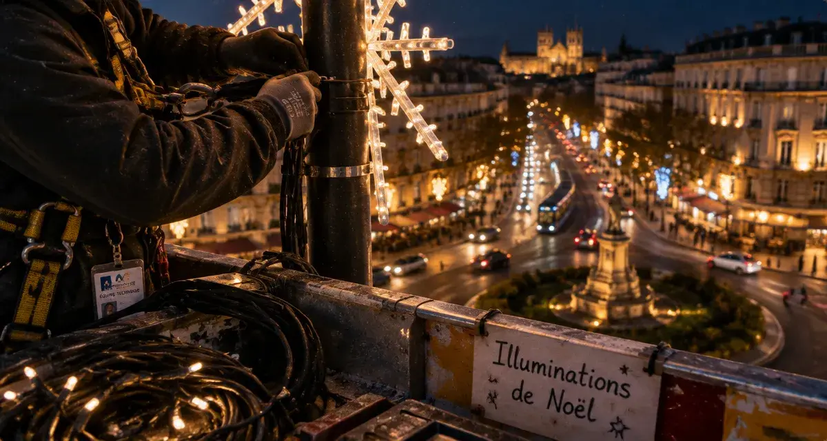 À Montpellier, les illuminations de Noël s’installent avant le 26 novembre